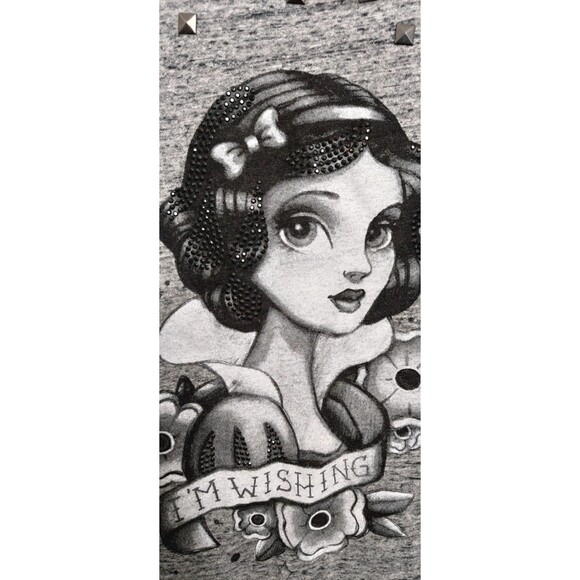 Disney Art of Snow White Women's Size Large Tank Top Gray Studded - Picture 5 of 12